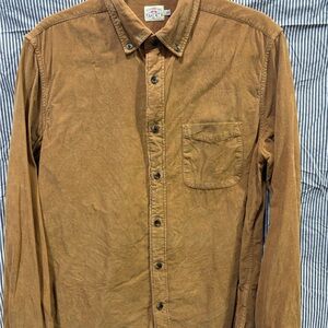 Faherty Men's Tan Corduroy Button Down Shirt